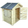 Casa de madeira de pinho para crianças 105 x 130 x 145 cm - KT12809