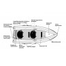 Plano elementos del kayak Reef 300 Sevylor