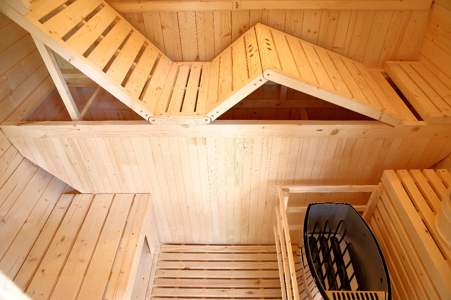 Interior de la Sauna Gaïa Bella