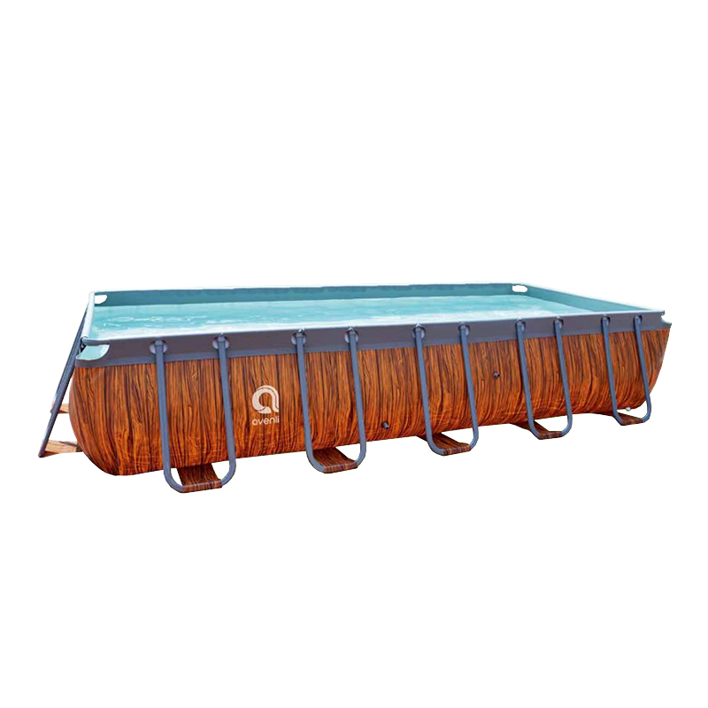 Fachada de aspecto madera piscina Frame Plus Jilong