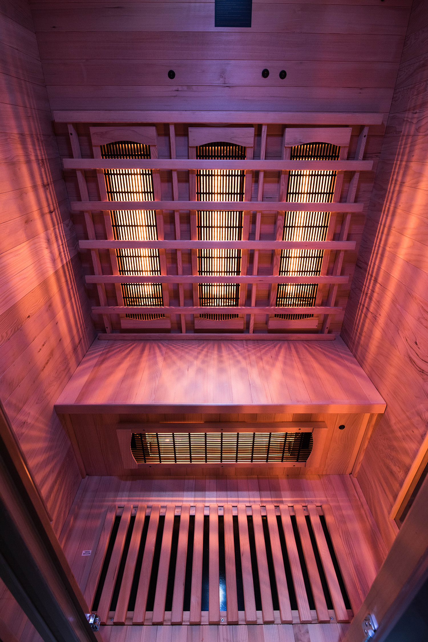 Interior de la Sauna Apollon Quartz 3 Personas