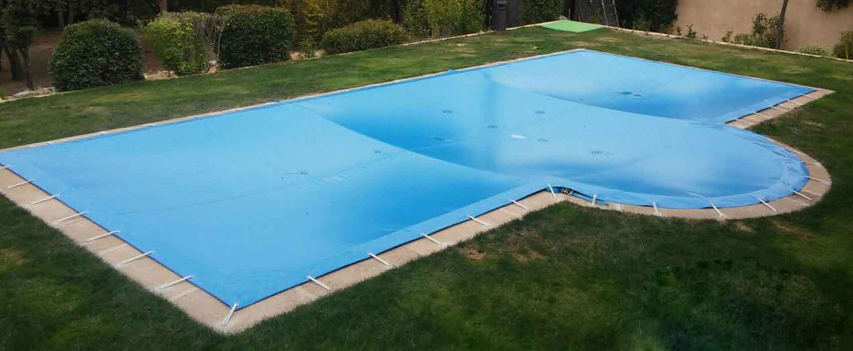 Cobertor de piscina Classic de inverno de cor azul