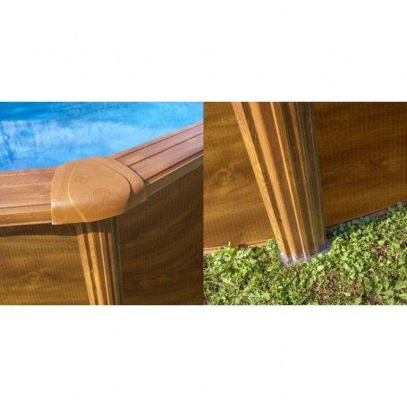 Embelhecedores piscina aço imitação madeira
