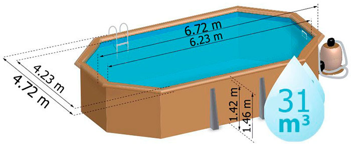 medidas piscina madeira vermela gre